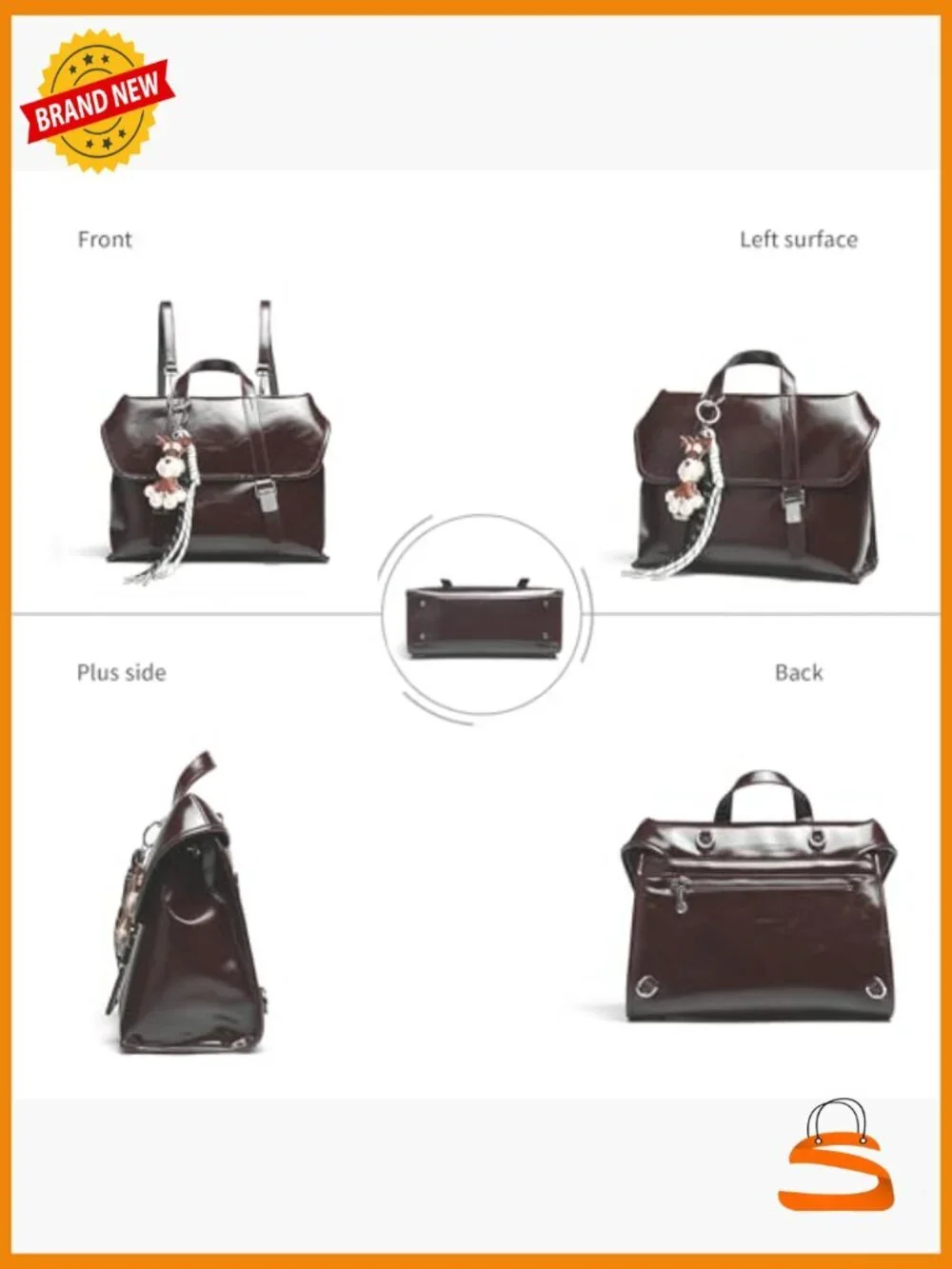 Vintage PU Leather Convertible Backpack Purse Large Travel Satchel